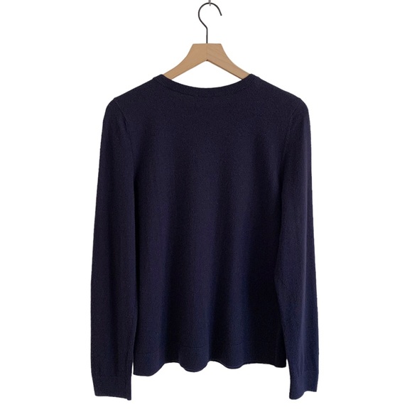 Talbots Navy Lambswool Blend Embellished Cardigan - Picture 2 of 8